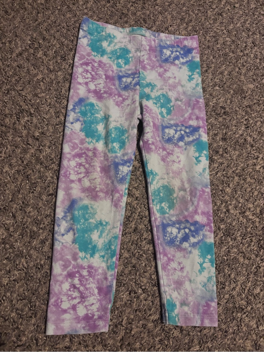 Cat & Jack Pastel Tie-Dye Leggings in Purple & Teal